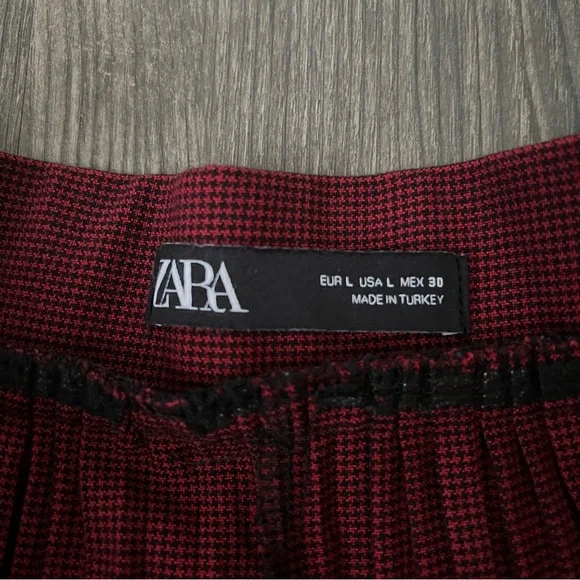 Zara Flared Burgundy Oxblood Shorts Skorts - Picture 5 of 11